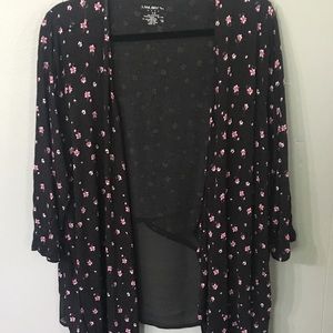 LaneBryant Black Floral Lightweight Cardigan 18/20